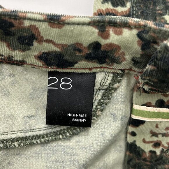Anthropologie Pilcro High Rise Skinny Corduroy Pants Womens Size 28 Ankle Camo - Picture 10 of 11